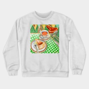 Eroica Britannia Bakewell Pudding and cup of tea on green Crewneck Sweatshirt